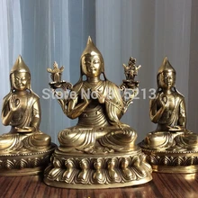 Bi0011658 от Тибетского Буддизма бронза Л. М. БУДДА, цонкапа статуя будды 20 см 3 piecs