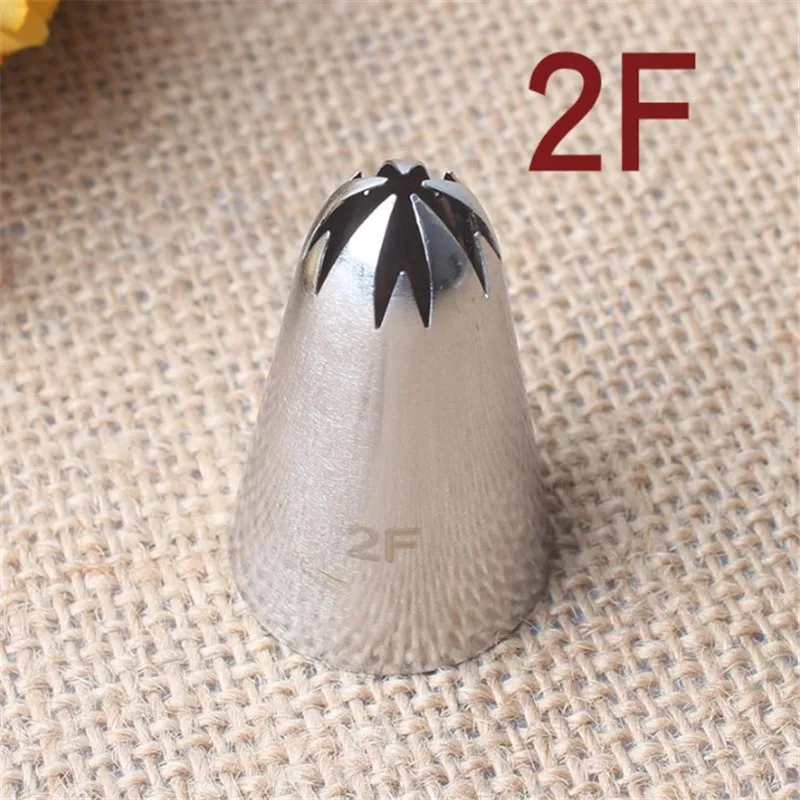 2F Stainless Steel Piping Icing Nozzle for Cream,Pastry Accessories Cake Cream Decoration Pastry Baking Tools for Cake Fondant