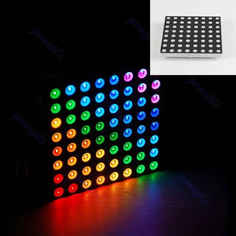 RGB светодиодный матричный 8x8 полноцветный точечный квадратный дисплей 60x60 мм общий анод для Arduino