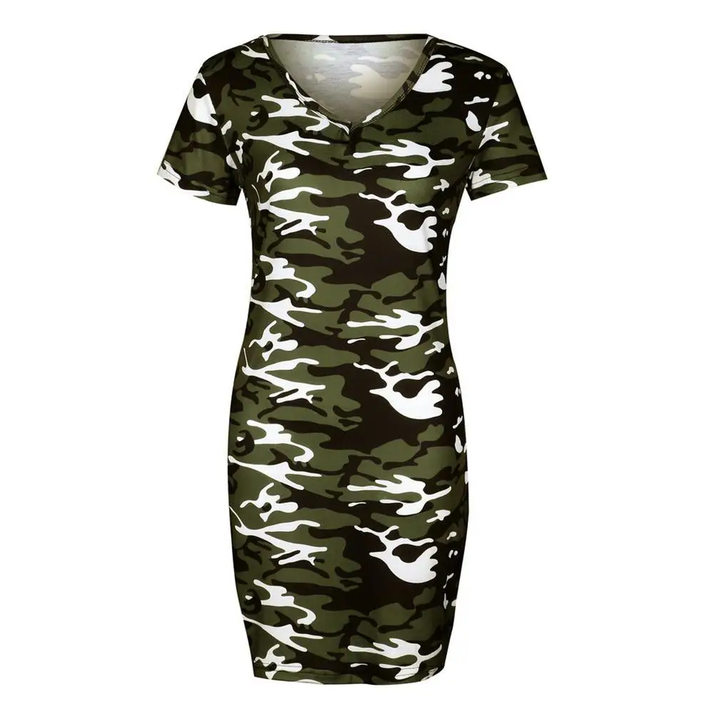 Yfashion Camo летнее платье женское хлопковое повседневное простое стильное