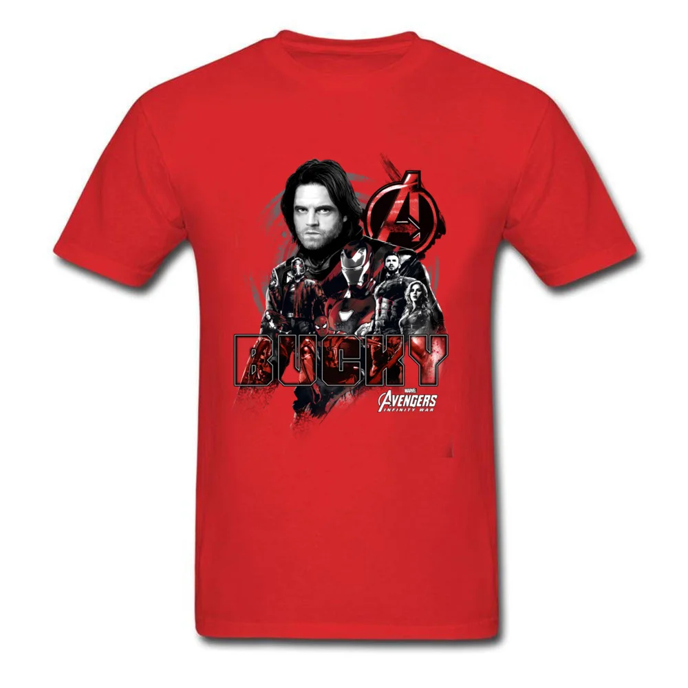 Europe Star Wars Bucky Crew Tshirts On Sale Summer Short Sleeve Crew Neck Tops & Tees Pure Cotton Adult Simple Style Tops Tees Bucky Crew red