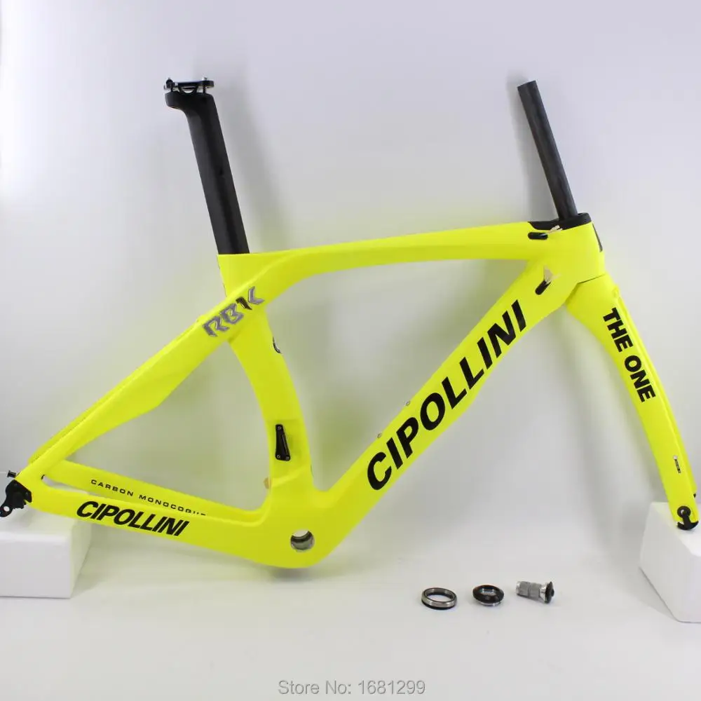 Perfect Newest matt bright yellow 700C Road bike T1100 3K full carbon fibre bicycle frame carbon fork+seatpost+clamp+headsets Free ship 5