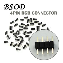 BSOD 4PIN разъем RGB, 20 шт./лот 4 Шпильки иглы, мужской Тип двойной Медь Интимные аксессуары, небольшая часть для LED RGB 3528, 5050 полосы