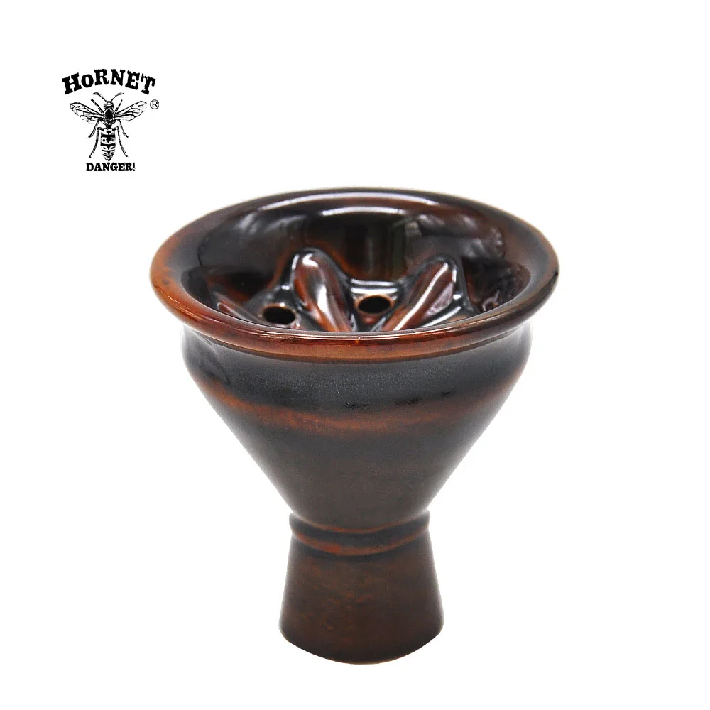 HORNET ручной работы вихревая керамическая чаша для кальяна диаметр 60 мм шесть отверстий головка для кальяна чаша для кальяна Chicha Nargile керамическая чаша - Цвет: Brown