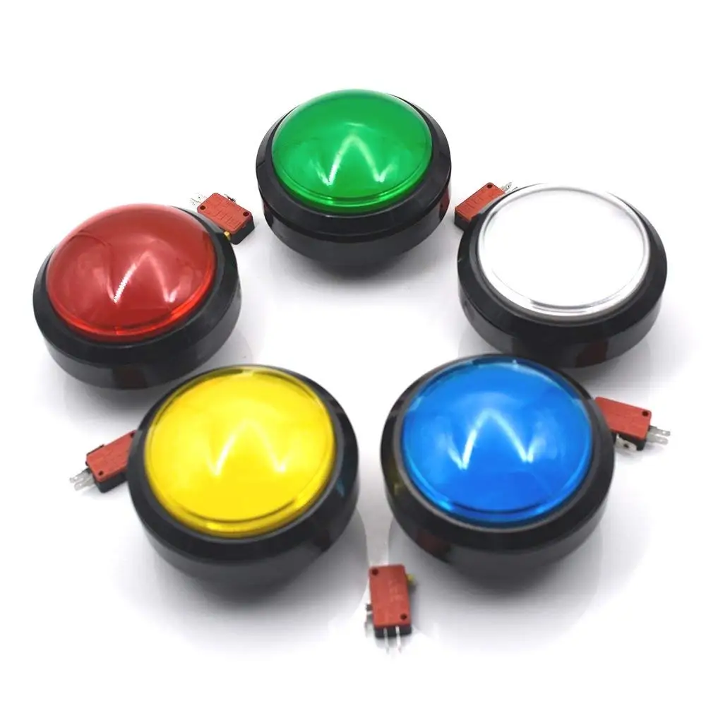 

100mm Big Round Push Button LED Illuminated with Microswitch for DIY Arcade Game Machine Parts 5/12V Large Dome Light Switch