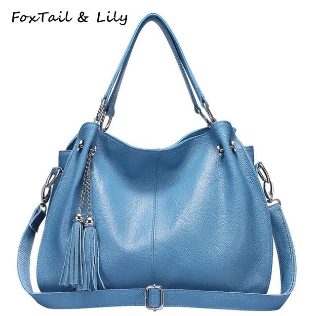 Foxtail Lily Tassel Women Genuine Leather Handbags Luxury Quality Foxtail Lily Tassel Women Genuine Leather Handbags Luxury Quality Soft Crossbody Woman Bag Famous