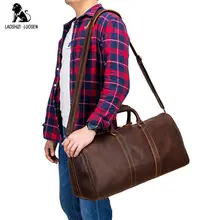 LAOSHIZI LUOSE модная очень большая спортивная сумка на выходные Crazy Horse кожаная деловая мужская дорожная сумка популярный дизайн сумки