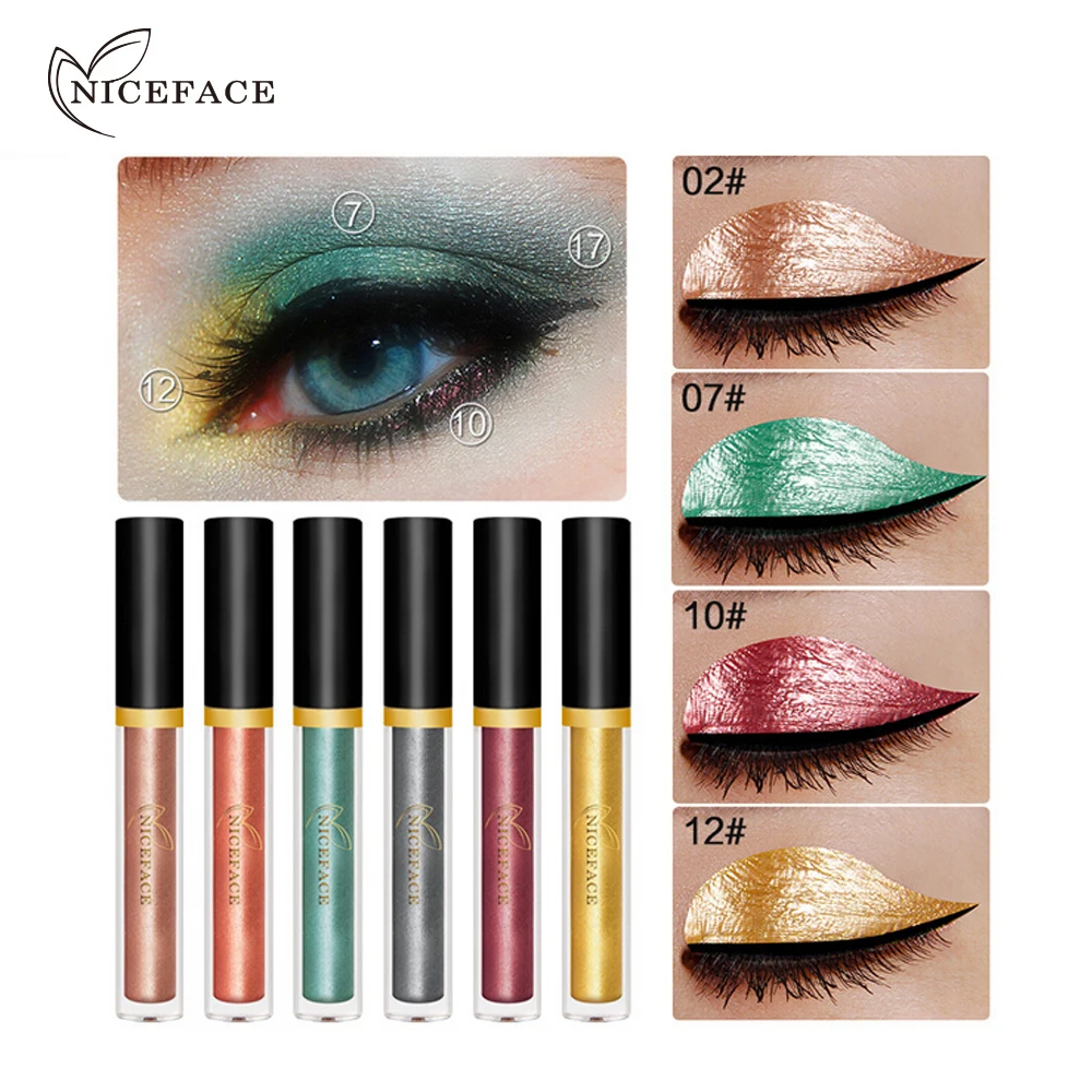 NICEFACE Pearl Liquid Shining Shimmer Shadow Glitter Eye shadow Pencil Pen Waterproof Shining Liquid Eyeshadow (3)