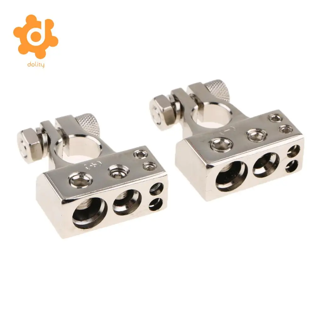 Pair Auto Positive Negative Battery Terminals Clamps Connectors Dustproof