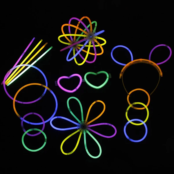 

100Pcs Fluorescent Stick Glow Sticks Bracelet glow in the dark stick Luminous Prop
