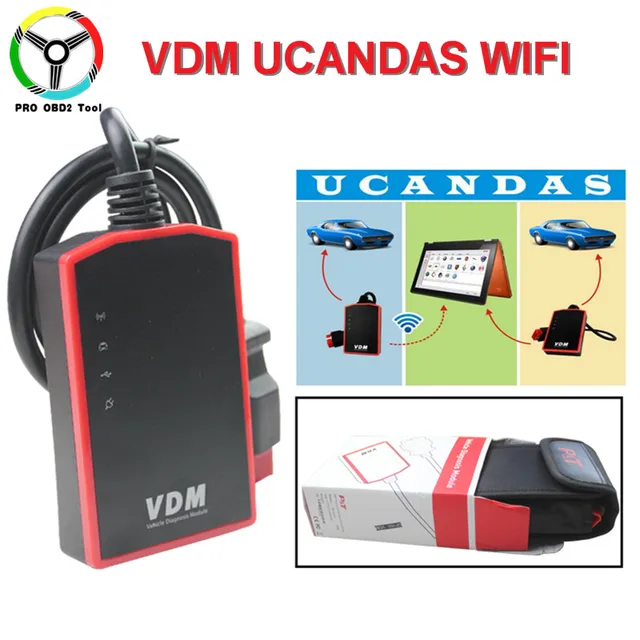 Best Price Newly VDM UCANDAS V3.9 WiFi USB Full System Ucandas VDM Diagnostic Tool Update Online Automotive Scanner For most cars DHL Free 