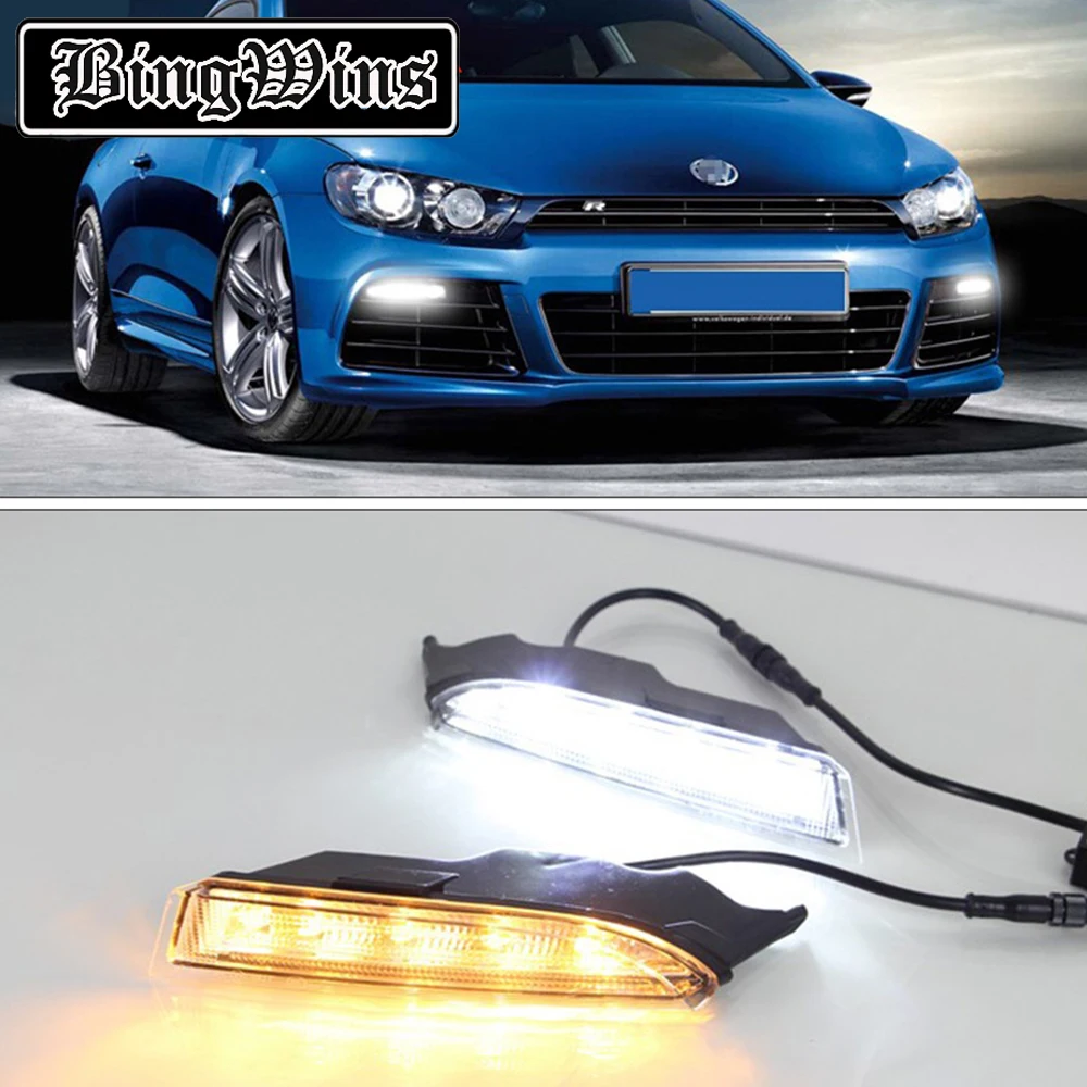 

Car styling for Daytime Running Lights for VW Scirocco R LED DRL 2008-2014 Scirocco LED Fog Light Front Lamp Automobile Daylight