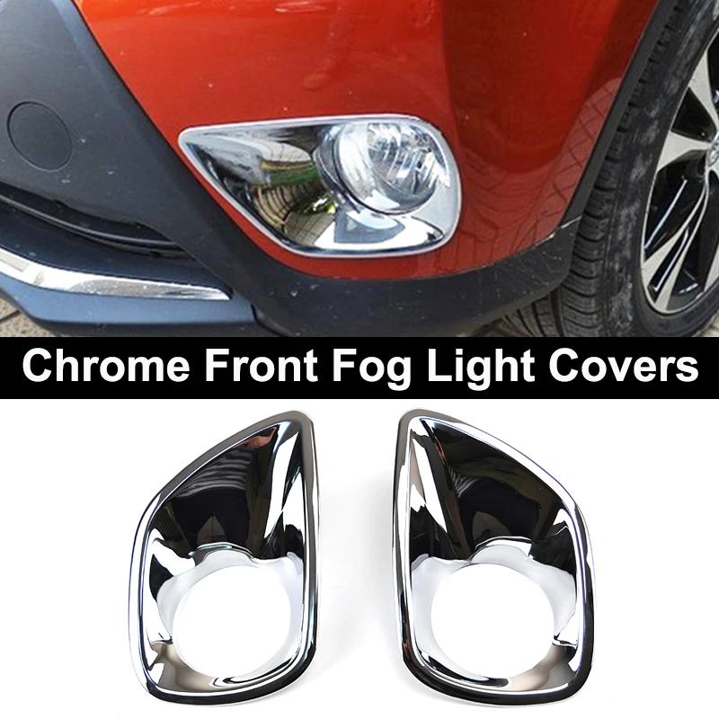 Для Toyota RAV4 2013 хромированный передний задний противотуманный светильник крышка зеркала боковой двери отделка полосы украшения аксессуары для автомобиля Стайлинг - Цвет: front foglight cover