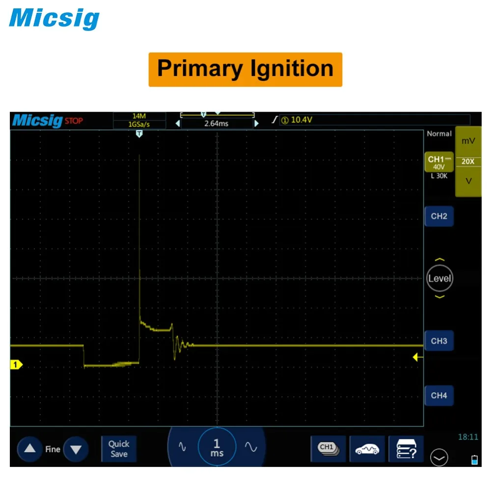 Автомобильный портативный осциллограф Micsig зажигания автоматический 100 МГц 4