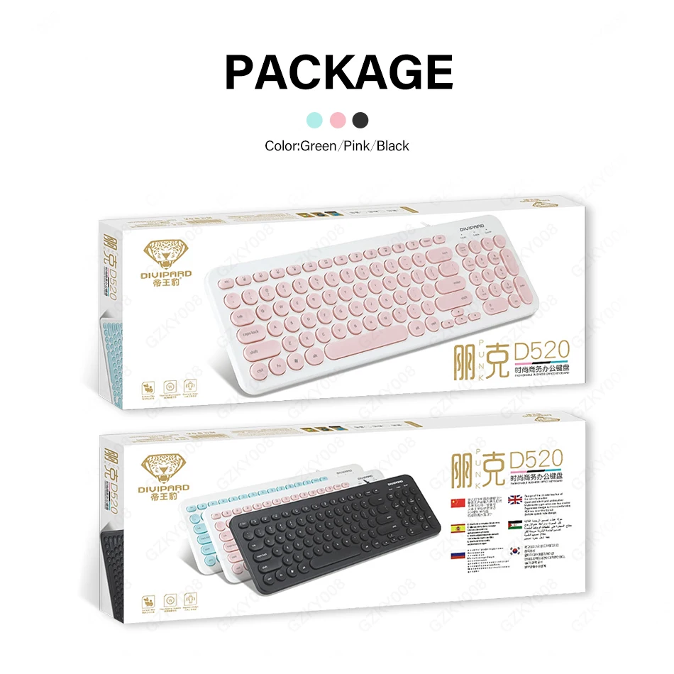Проводная клавиатура мультимедийная USB клавиатура для ноутбука ПК ультра тонкая Тихая маленькая размер 96 клавиш розовый/зеленый/черный Цвет выбор GZKY008