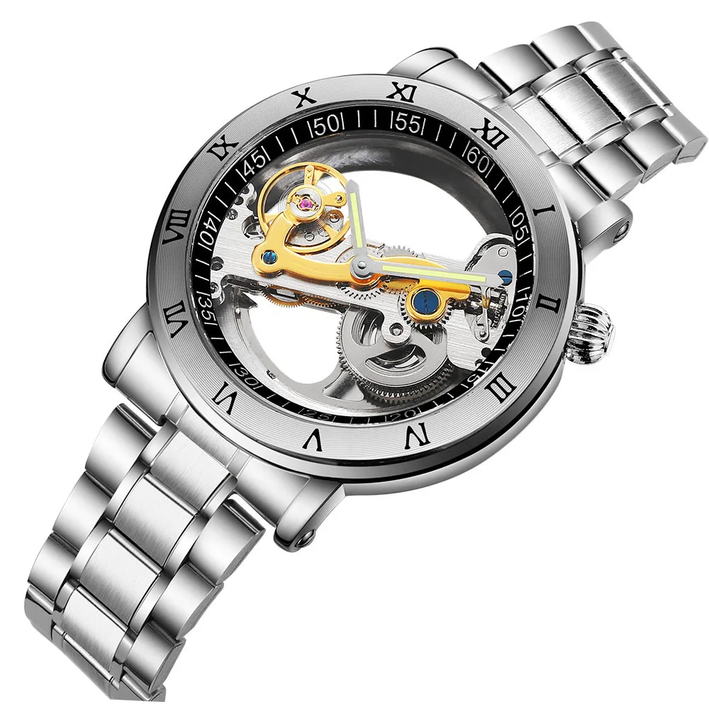 

Automatic Mechanical Watch Waterproof Dial Double-sided Hollow Men's Watch Men Automatic Skeleton Watch Montre Homme Kol Saati