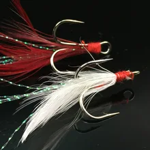 20 шт./лот рыболовные острые тройные более крепкие колючие тройные Крючки с пером Рыболовный крючок рыболовное снаряжение