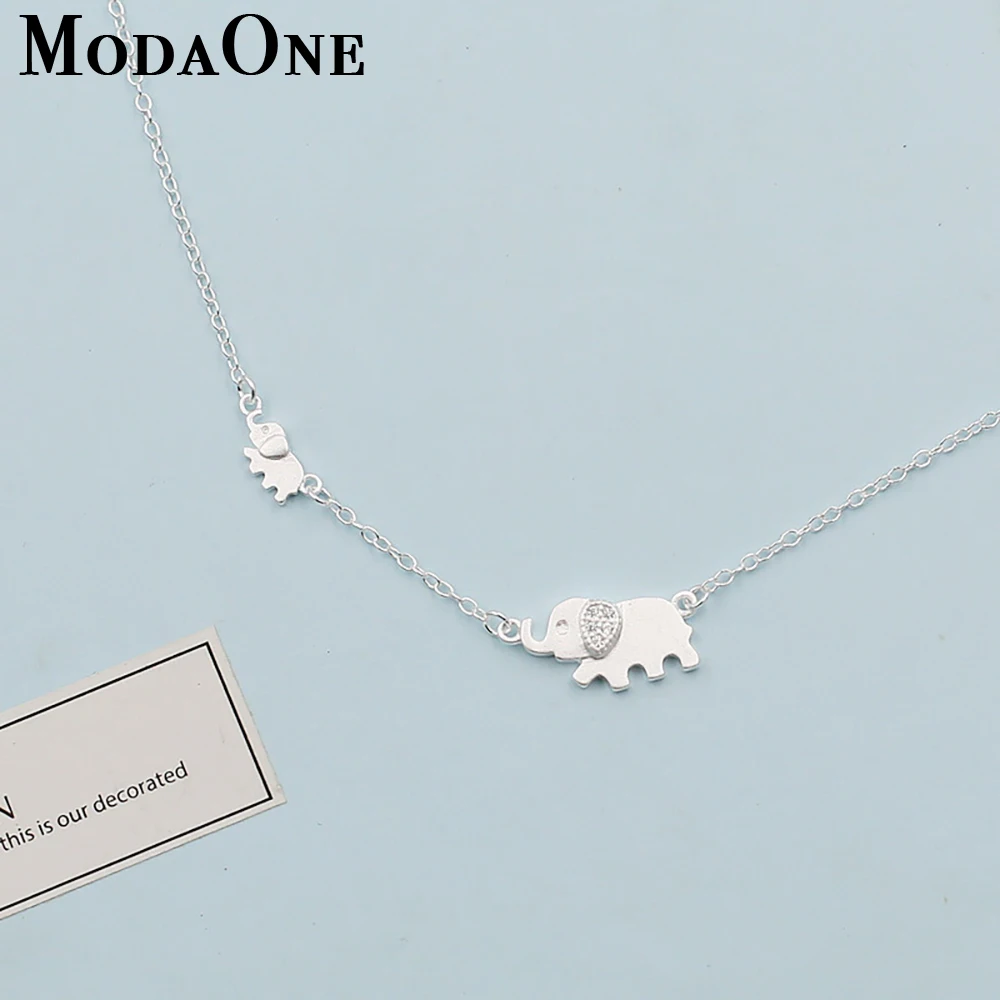 

ModaOne Cute Elephant 925 Sterling Silver Necklace For Women Fashion Silver Chain Pendant Necklace Girls Jewellery