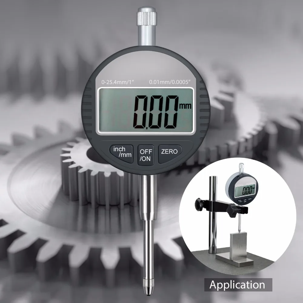 Digital Probe Electric dial Indicator 0.01mm/.0005" Range 0-25.4mm/1" Gauge Tool 