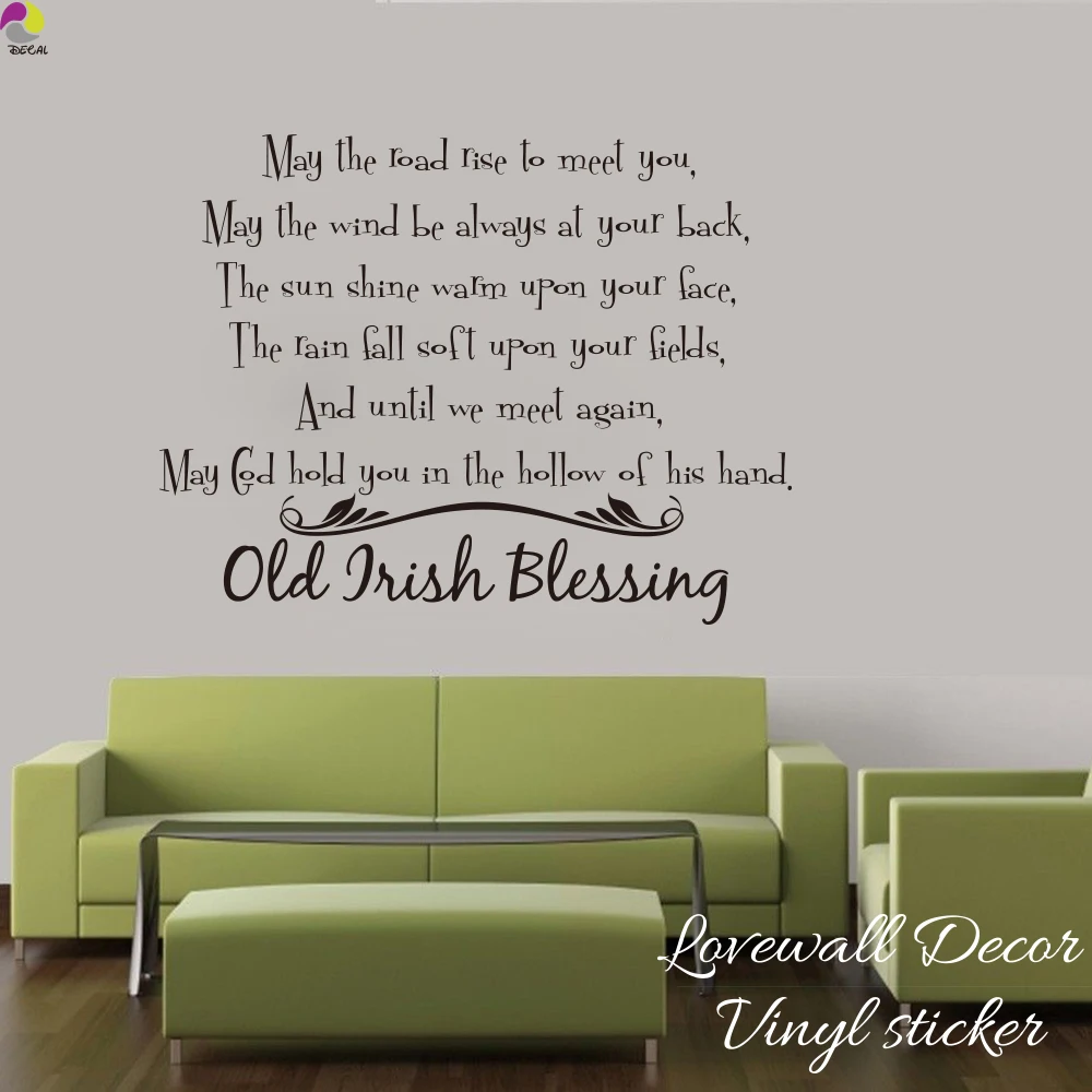 Irish Blessing Wall Sticker Living room Bedroom Old Irish Blessing
