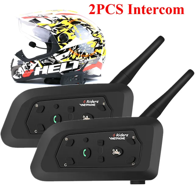 2pcs Multi function Motorcycle Helmet 1200m Bluetooth Helmet