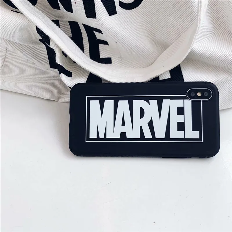 3D рельефный чехол с принтом Marvel для iphone X XS Max XR 8 7 6 6s plus Американский комикс буквы Матовый Мягкий ТПУ силиконовый чехол для телефона