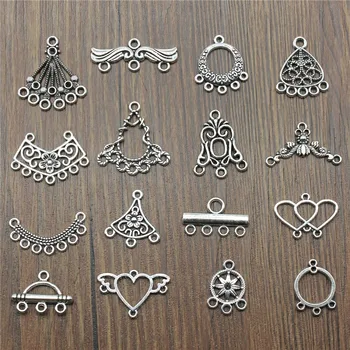 

20pcs Jewelry DIY Earrings Connection Charms Antique Silver Color Earrings Connection Charms For Earring Making Charms Connector