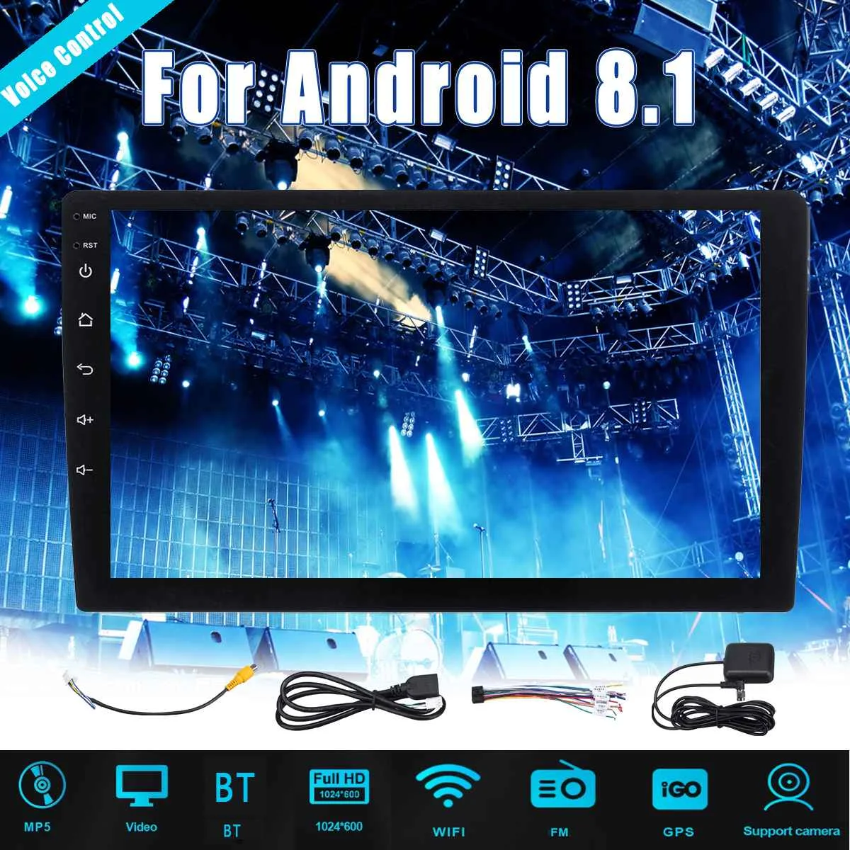 

1+16G 10.1 INCH Android 8.1 2 DIN Voice control Car Multimedia Player Car Stereo Radio Video MP5 WiFi Nav Quad Core