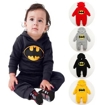 

Baby Clothes Foreign Trade Garment Of Cotton Wool Winter Latest Batman Jumpsuit Hooded Climb Clothes Baby Wear Jumpsuits