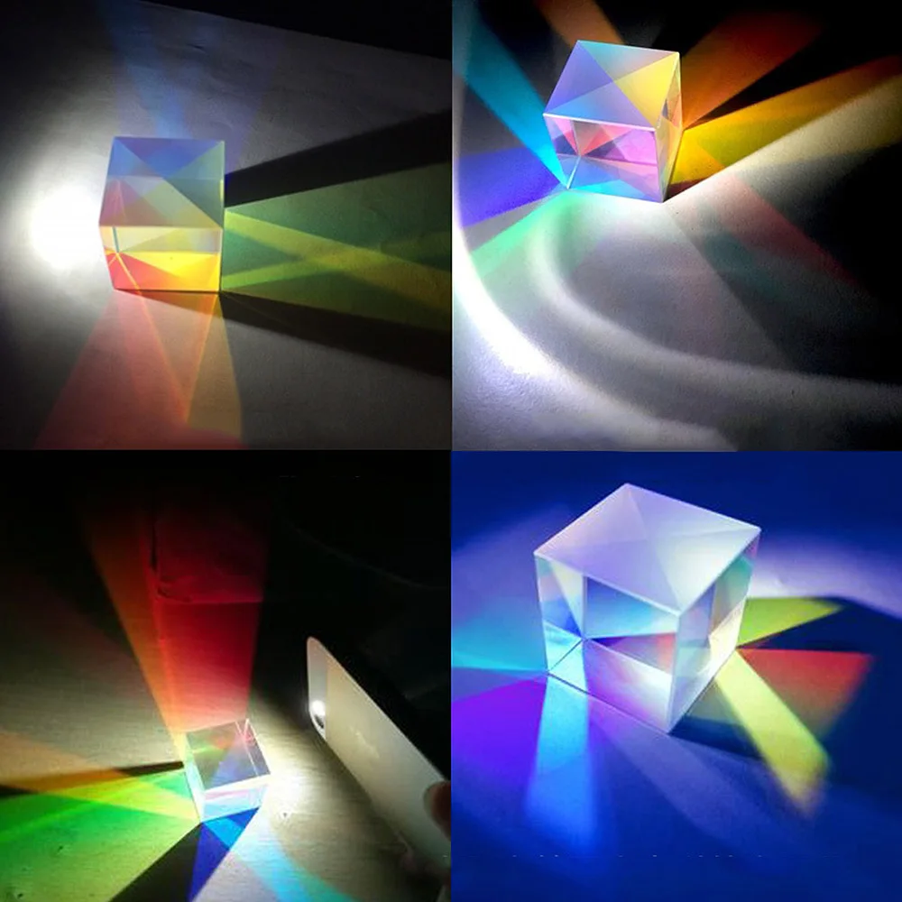Шестигранный X Cube яркий светильник витражное стекло призма разделяющая призму