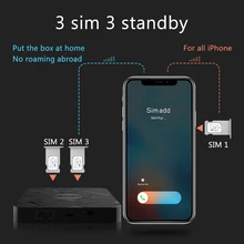 3 Sim 3 резервная коробка Simadd активируется онлайн одновременно для iPhone 6/7/8/X Plus Home No Roaming Abroad support Android Phone