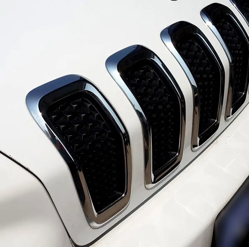 

Chrome Front Center Grill Grid Cover Trim 7pcs for Jeep Cherokee 2014 2015 2016