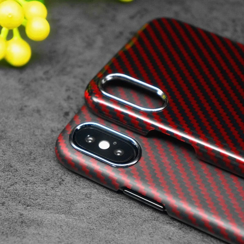Ультратонкий чехол накладка из настоящего углеродного волокна для iPhone X чехлы