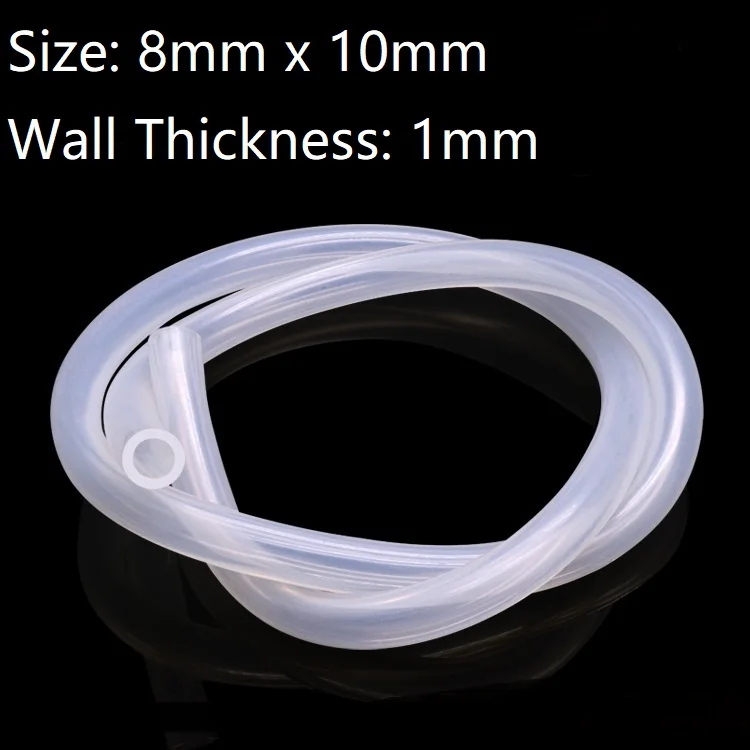 

Transparent ID 8mm x 10mm OD Food Grade Silicone Rubber Hose Soft Flexible Drinking Pipe Tube Non-Toxic Temperature Resistance