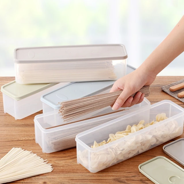 Contenitore di plastica di Grandi Dimensioni Capacità Ermetico Rettangolare  Per La Pasta Scatola di Spaghetti Contenitore di Alimento Della Cucina  Barattolo Di Archiviazione di Fresco-keeping Caso - AliExpress