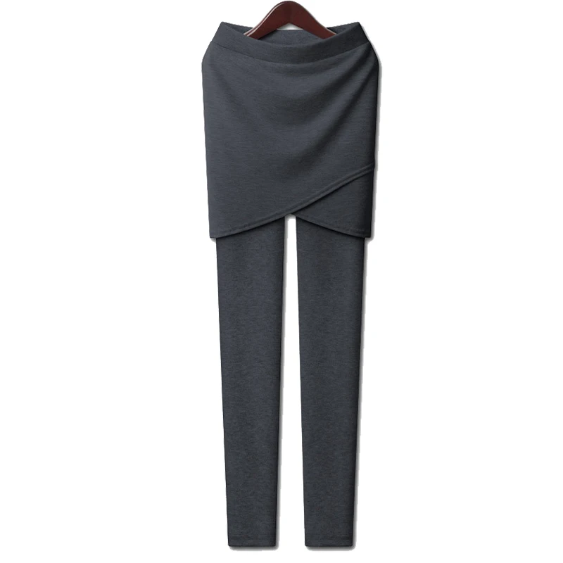 

women super elastic plus size cotton asymmetrical legging split skirt 5XL