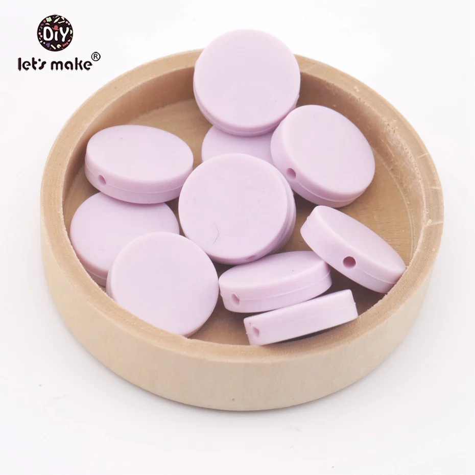 

Let's make Baby Accessories Flat Round Silicone Bead 10pc Teething Jewelry Food Grade Teether DIY Baby Nursing Silicone Beads