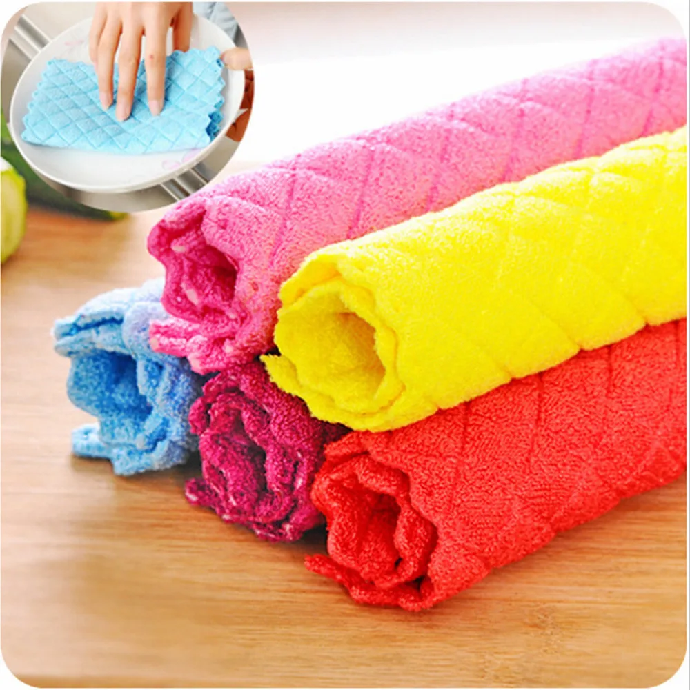 

Rags for cleaning Anti-grease Cloth Bamboo Fiber Washing Towel Magic Kitchen Cleaning Wiping Rags torchons de cuisine