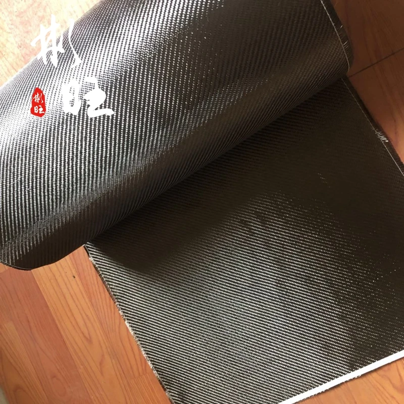3k 220 GSM thickness 0.3mm pure black twill carbon fiber cloth width 50