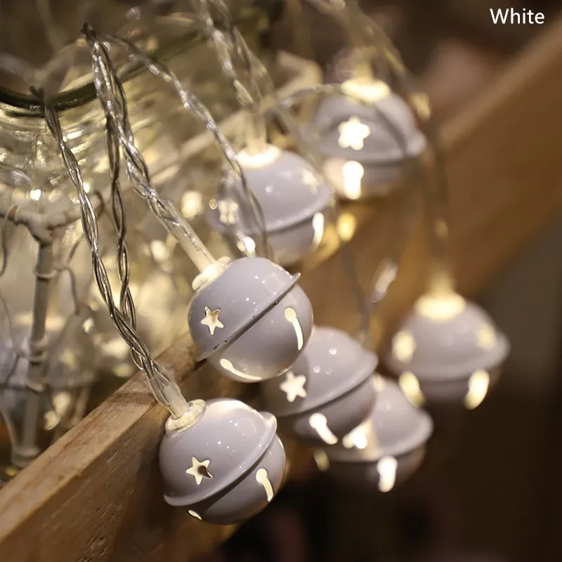 2018 Christmas Fairy lights Jingle bell LED String Lights Pink and White Bells Indoor Outdoor for Christmas New Year Decoration 2018 Christmas Fairy lights Jingle bell LED String Lights Pink and White Bells Indoor Outdoor for Christmas New Year Decoration