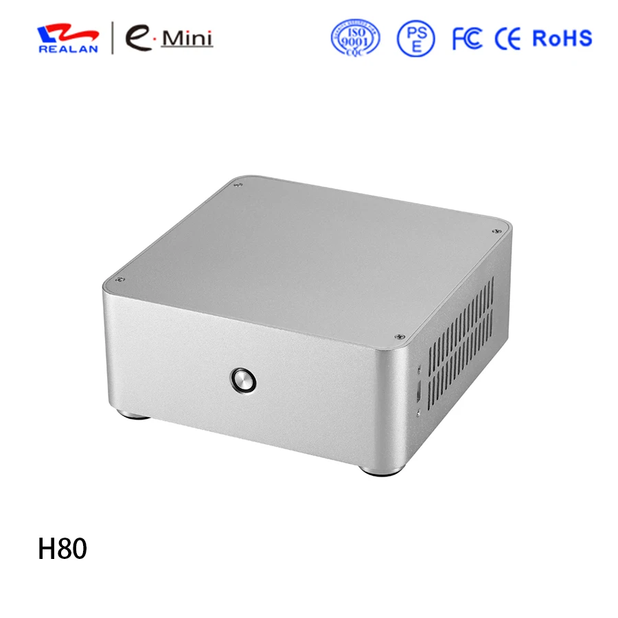Realan H80 البسيطة ITX وحدة معالجة خارجية للحاسوب الألومنيوم PC حالة الهيكل ل دون امدادات الطاقة Realan H80 البسيطة ITX وحدة معالجة خارجية للحاسوب الألومنيوم PC حالة الهيكل ل دون امدادات الطاقة