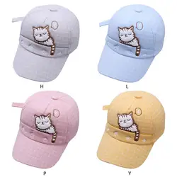 Ребенок кошка печати Бейсбол Кепки s для детей Бейсбол Кепки шапка с вышивкой для мальчиков и девочек Регулируемая Кепка От 0 до 4 лет 2019
