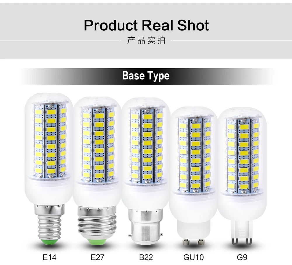 TSLEEN E27 светодиодный светильник E14 B22 GU10 G9 светодиодный смарт лампочки IC 220V 110V кукурузы светильник без мерцания 48 56 69 72 светодиодный s SMD 5730 люстра светильник