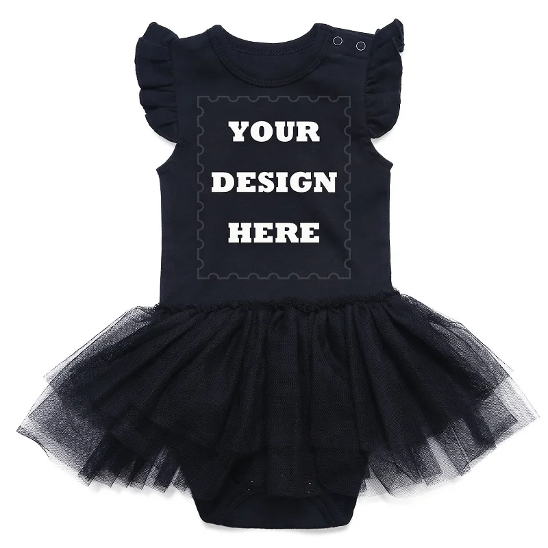 Black Newborn Baby Girls Dress Lace