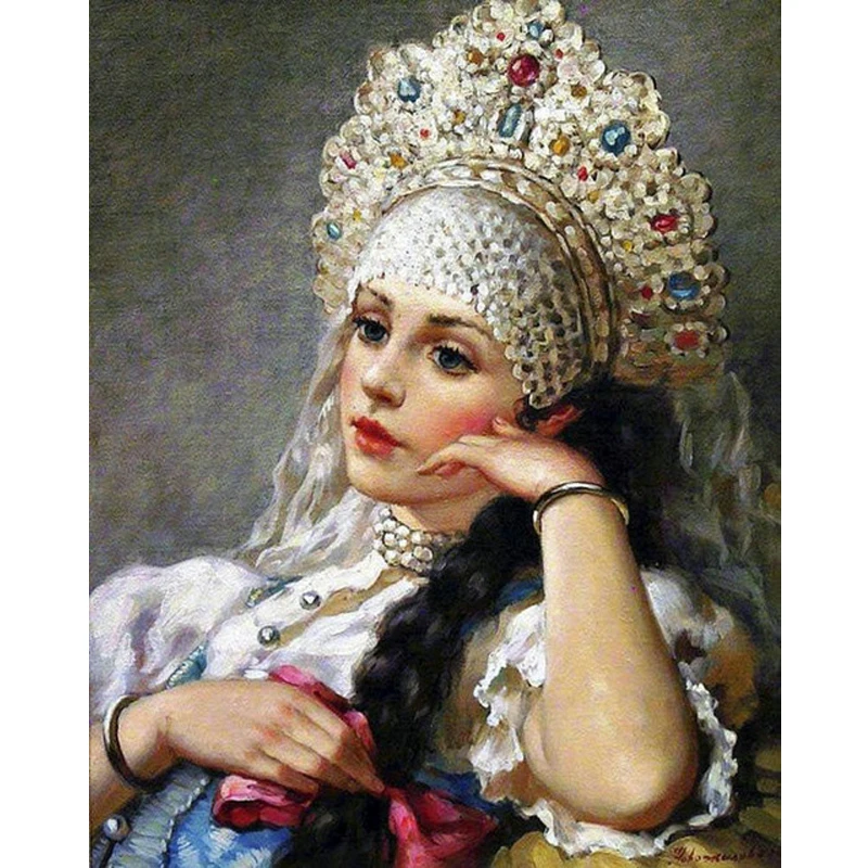

Diy Diamond Embroidery Cross Stitch beautiful girl square Full Diamond Mosaic Picture Pasted Needlework Decor ZP-185