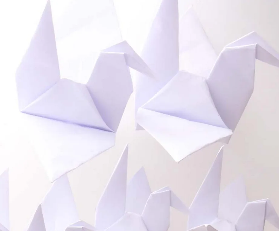 Украшения для дома белые оригами готовые Резные Свадебные украшения Висячие украшения праздничные вечерние бумажные птицы 30 см