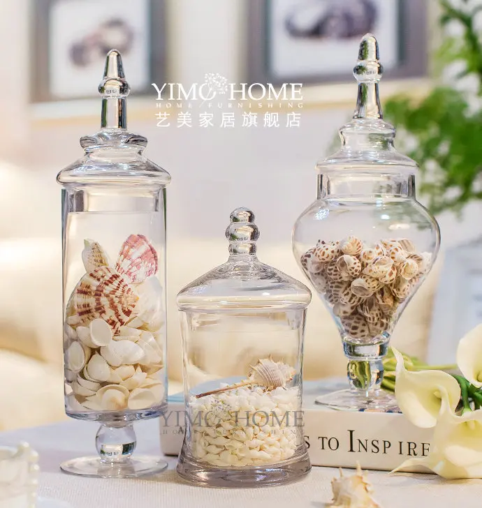 3pcs set large glass candy jar with glass lids buffet jar for sweets glass vases with lids for dessert glass jar storage jar in vases from home garden - Large Glass Jars With Lids 3pcs set large glass candy jar with glass lids buffet jar for sweets glass vases with lids for dessert glass jar storage jar in vases from home garden - Large Glass Jars With Lids