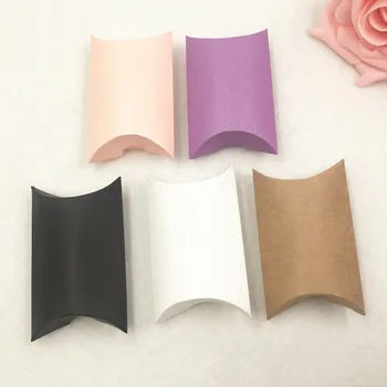

100pcs/lot Pillow Wedding Party Favor Paper Gift Box Candy Boxes Supply Accessories Favour Kraft Paper Gift Boxes Free Shipping