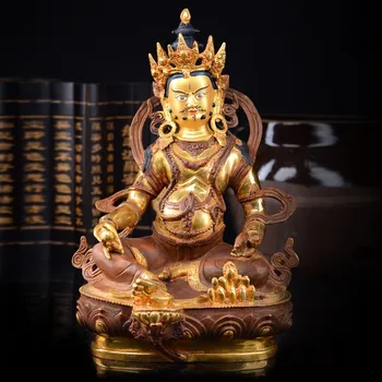 

TOP GOOD HOME OFFICE Talisman Protection # Tibetan Buddhism Yellow Jambhala Jambhala Gilding brass statue 30 CM