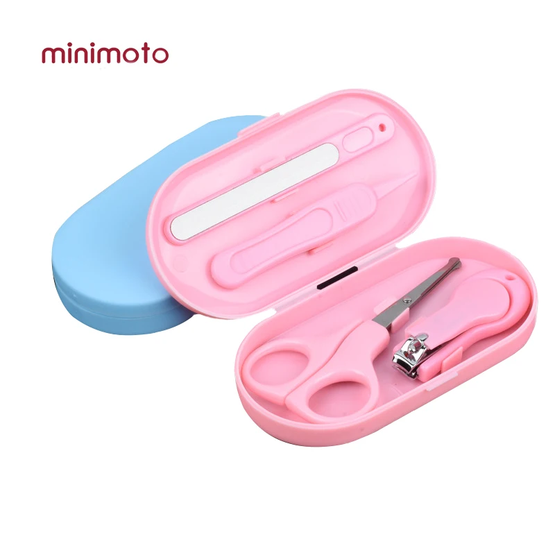 

4PCS Baby Nail Clipper Healthcare Kits Finger Trimmer Scissors Tweezer Pedicure Nails Cutters Kids Care Tools Set Storage Box